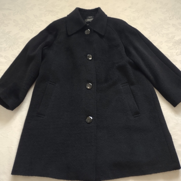 Alpaca wool black coat - Picture 2 of 10